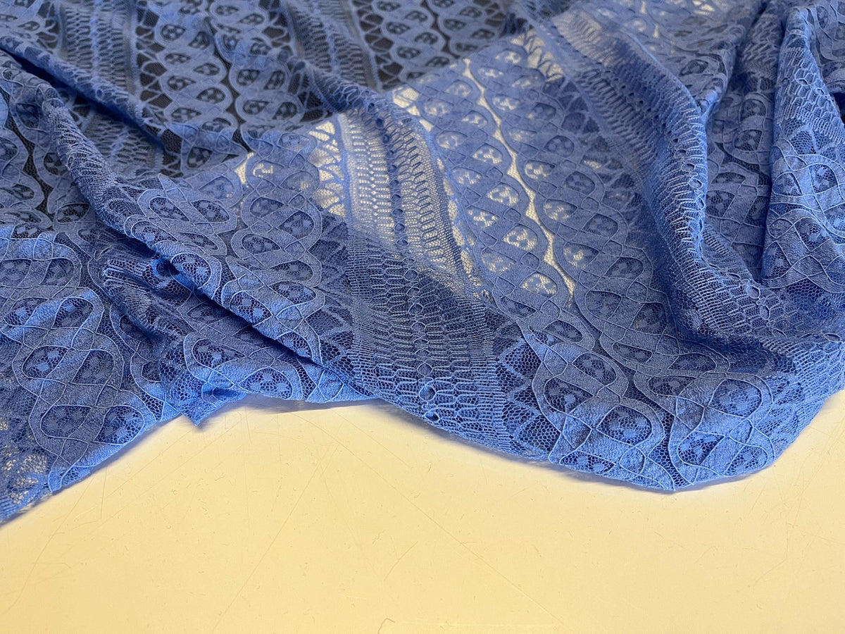 NEW High Class Blue Corded Lace Fabric