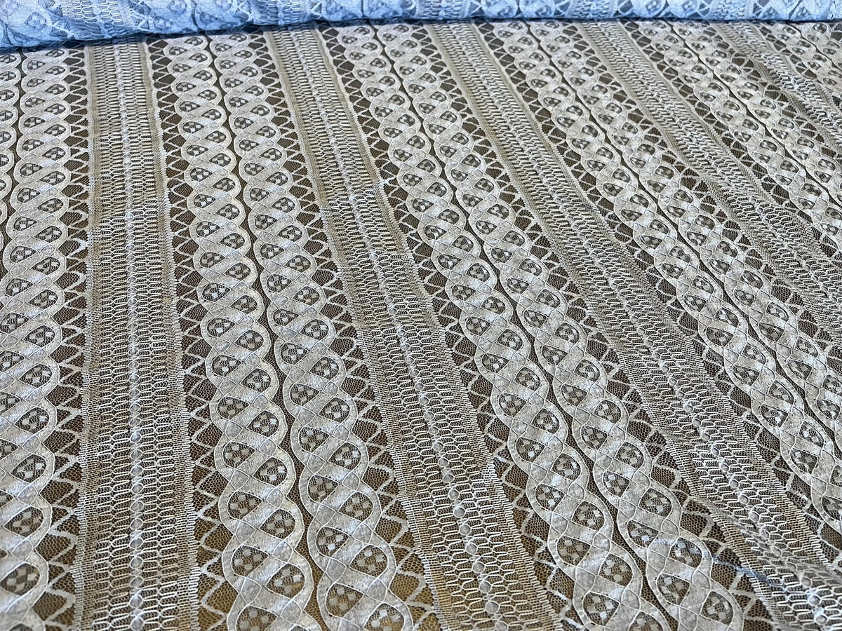 NEW High Class Blue Corded Lace Fabric