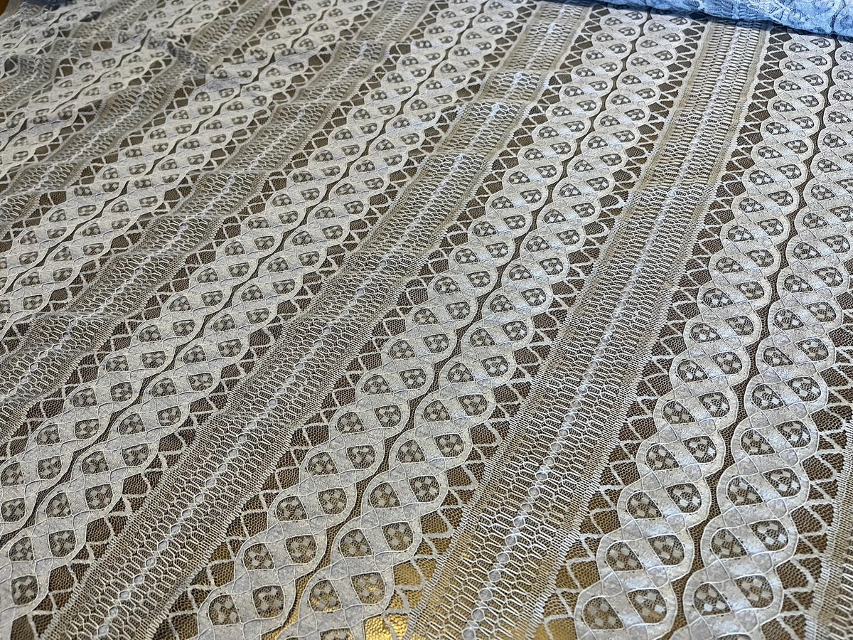 NEW High Class Blue Corded Lace Fabric