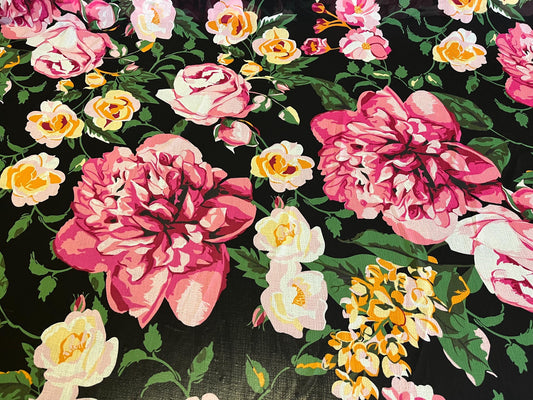 NEW High Class Crinkle Chiffon Floral Print Fabric