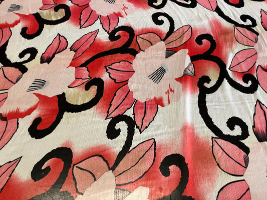 NEW High Class Crinkle Chiffon Floral Print Fabric