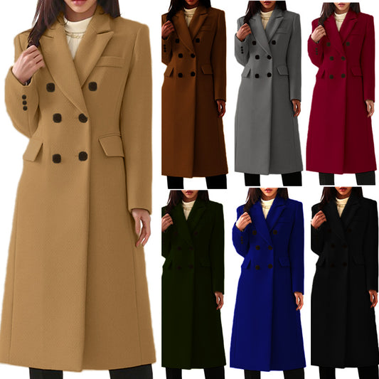 Women's Long Wool Blend Coat – Elegant Winter Overcoat with Pockets | Warm Autumn & Winter Commuter Jacket S-5X Free Shipping Worldwide + 30% OFF AT CHECKOUT
