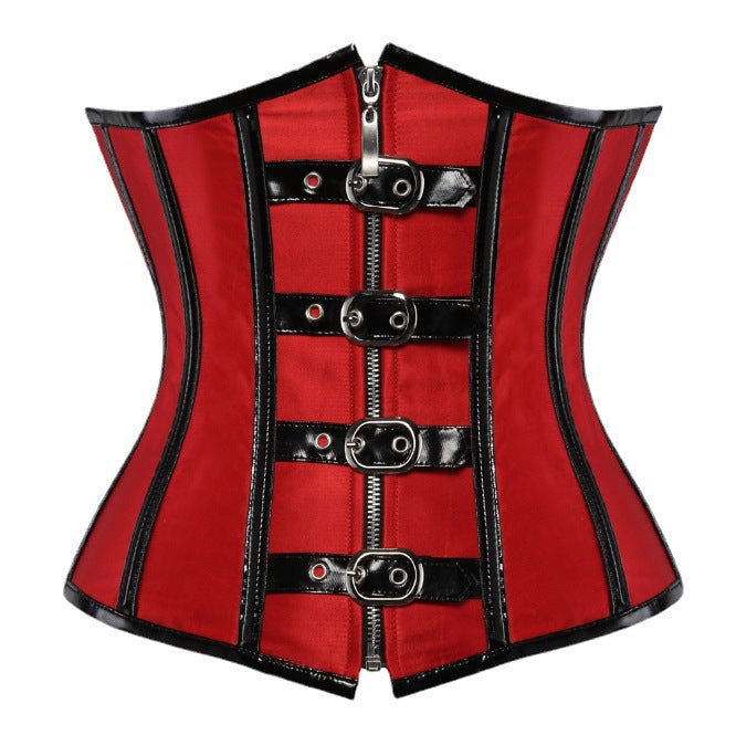 Red Belt Buckle Corset Shapewear for Women – Waist Trainer & Tummy Control Body Shaper / 🚚 Free Worldwide Shipping 🎉 Extra 30% OFF at Checkout
