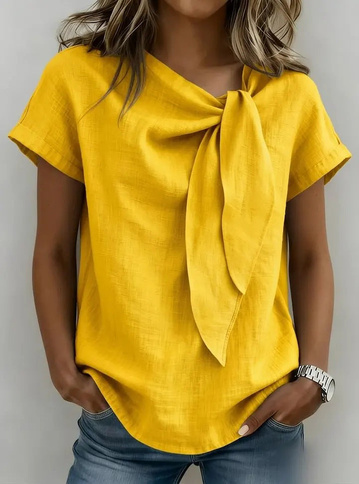 Women's Summer Short Sleeve Casual T-Shirt - Cotton Blend Lightweight Everyday Top For Daily Wear  + 🚚 Free Worldwide Shipping 🎉 Extra 30% OFF At Checkout