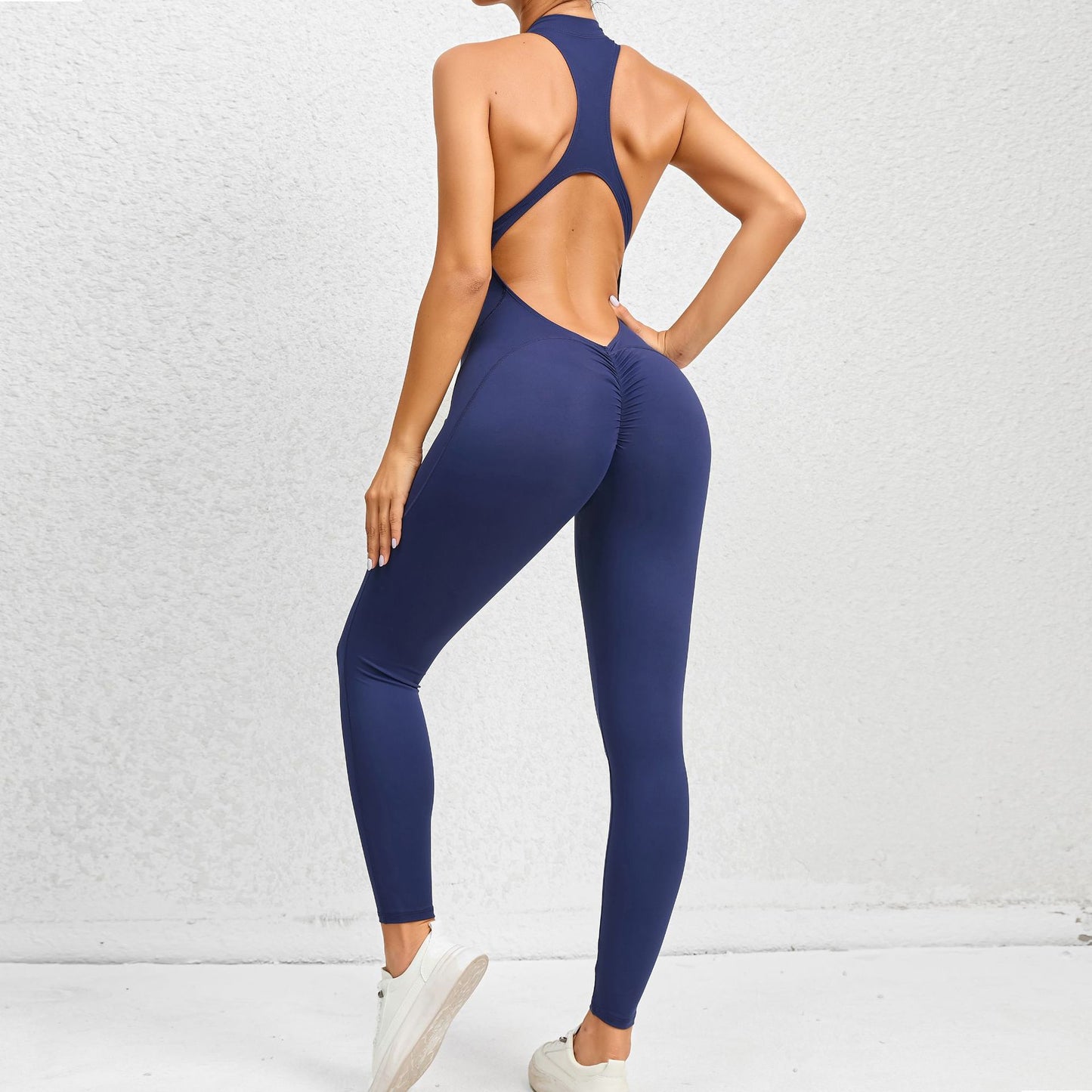 Seamless Zip Front Yoga Jumpsuit for Women – Tummy Control Butt Lifting Sculpting Activewear Romper | Stretch Fitness Bodysuit + 🚚 Free Worldwide Shipping