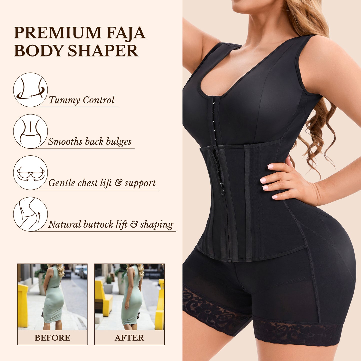 Fajas Colombianas Moldeadoras Overbust Shapewear For Women Tummy Control Full Body Shaper & Butt Lifter Post Surgery Compression Garment + 🚚 Free Worldwide Shipping 🎉 Extra 30% OFF At Checkout