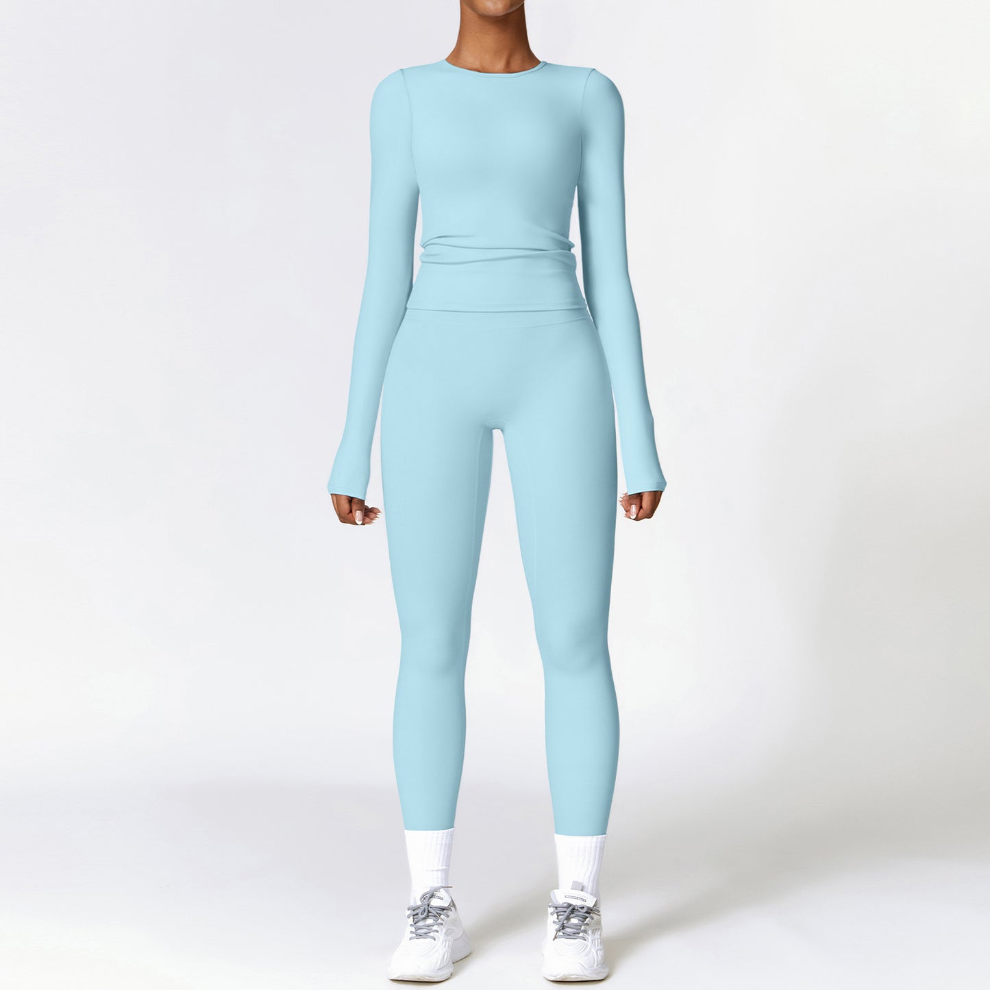 Seamless Women’s Yoga Set – Sculpting High Waist Leggings & Long Sleeve Gym Top | Quick-Dry Activewear Set + 🚚 Free Worldwide Shipping 🎉 Extra 30% OFF at Checkout