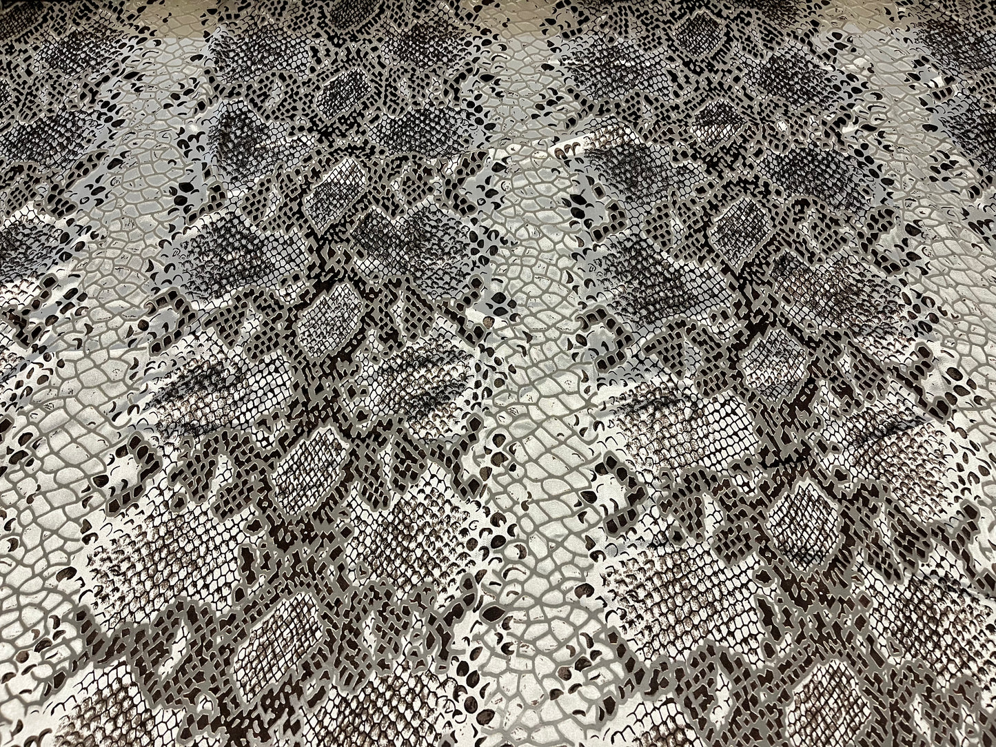 Pure Silk Chiffon Satin Burnout Snake Print Fabric – Luxury Printed Silk Fabric by the Yard + 🚚 Free Worldwide Shipping