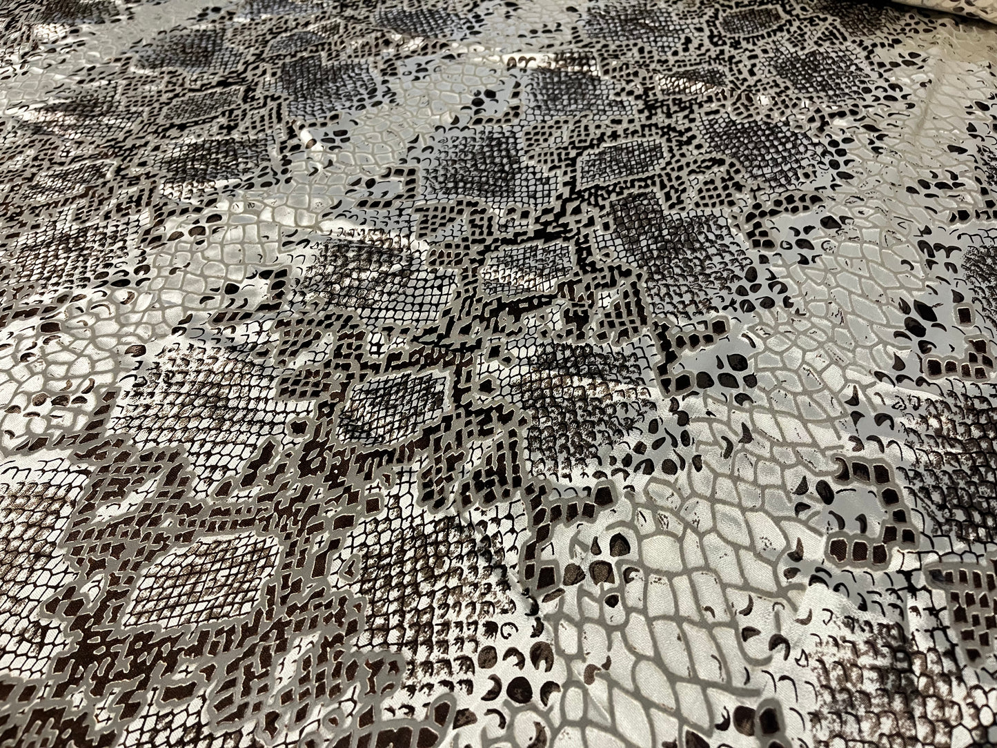 Pure Silk Chiffon Satin Burnout Snake Print Fabric – Luxury Printed Silk Fabric by the Yard + 🚚 Free Worldwide Shipping