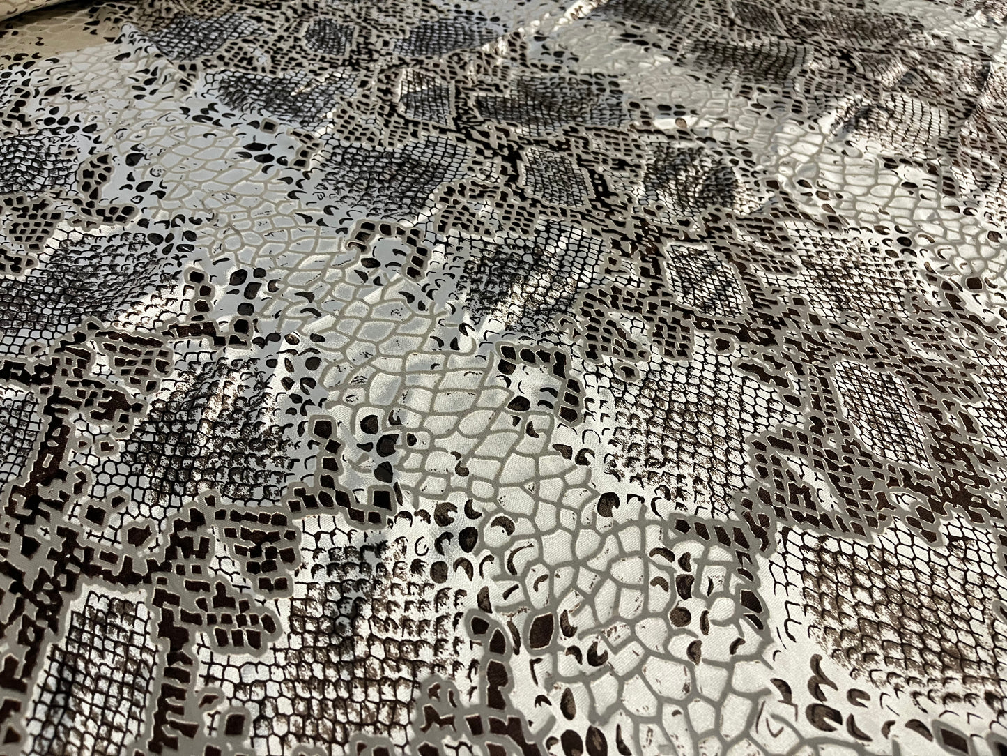 Pure Silk Chiffon Satin Burnout Snake Print Fabric – Luxury Printed Silk Fabric by the Yard + 🚚 Free Worldwide Shipping
