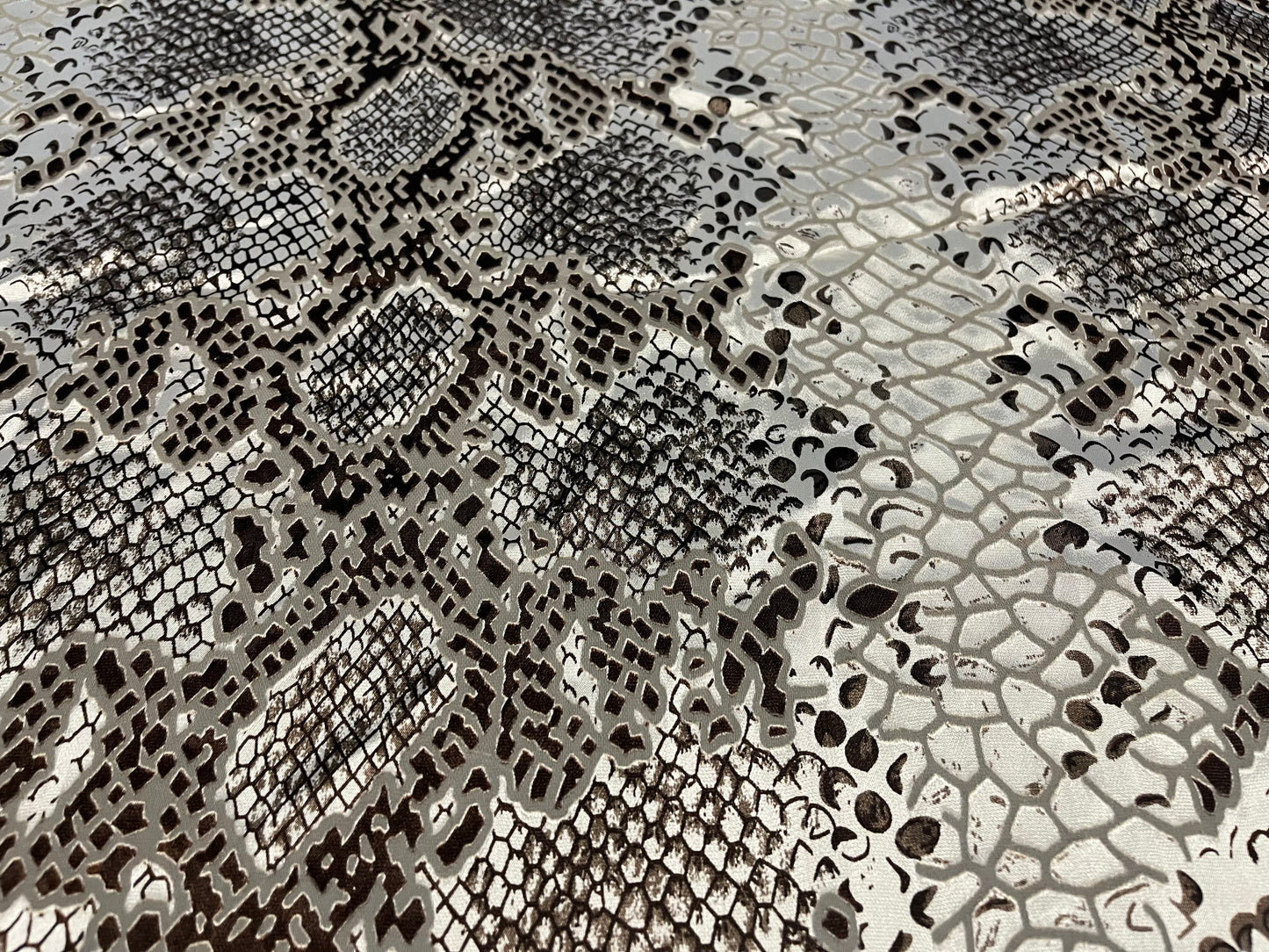 Pure Silk Chiffon Satin Burnout Snake Print Fabric – Luxury Printed Silk Fabric by the Yard + 🚚 Free Worldwide Shipping