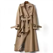 Women’s Long Belted Trench Coat • Slim Streetwear Windbreaker • All‑Season Casual Outerwear