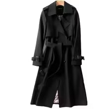 Women’s Long Belted Trench Coat • Slim Streetwear Windbreaker • All‑Season Casual Outerwear