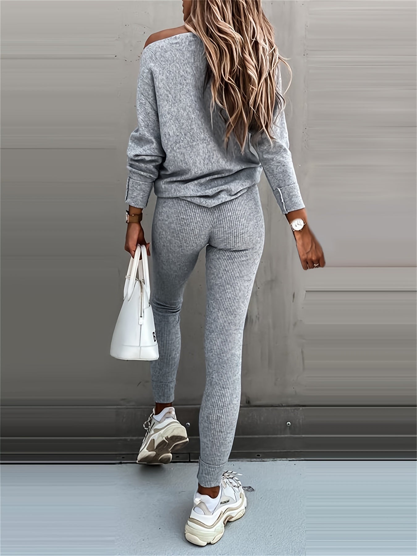 Casual Two-Piece Outfit Featuring A Long-Sleeve Pullover And High-Waisted Drawstring Pants + 🚚 Free Worldwide Shipping 🎉 Extra 30% OFF At Checkout