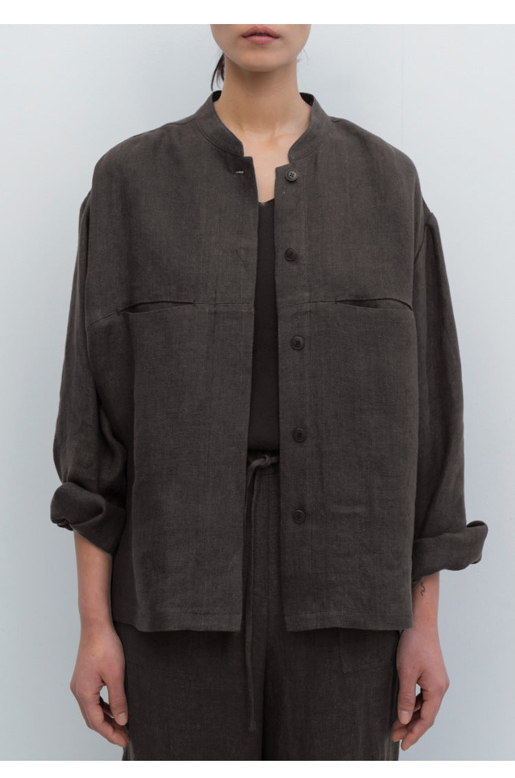 Women’s Pure Linen Shirt – Loose Fit Button-Up Blouse | Breathable Top | Casual Retro Minimalist Clothing + 🚚 Free Worldwide Shipping 🎉 Extra 30% OFF at Checkout