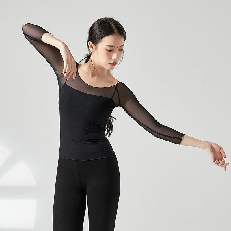Dancing Dress Mesh Top For Women Ballet Practice Clothes Gym Outfit Shapewear Outer Wear Gauze Clothes + 🚚 Free Worldwide Shipping 🎉 Extra 30% OFF at Checkout