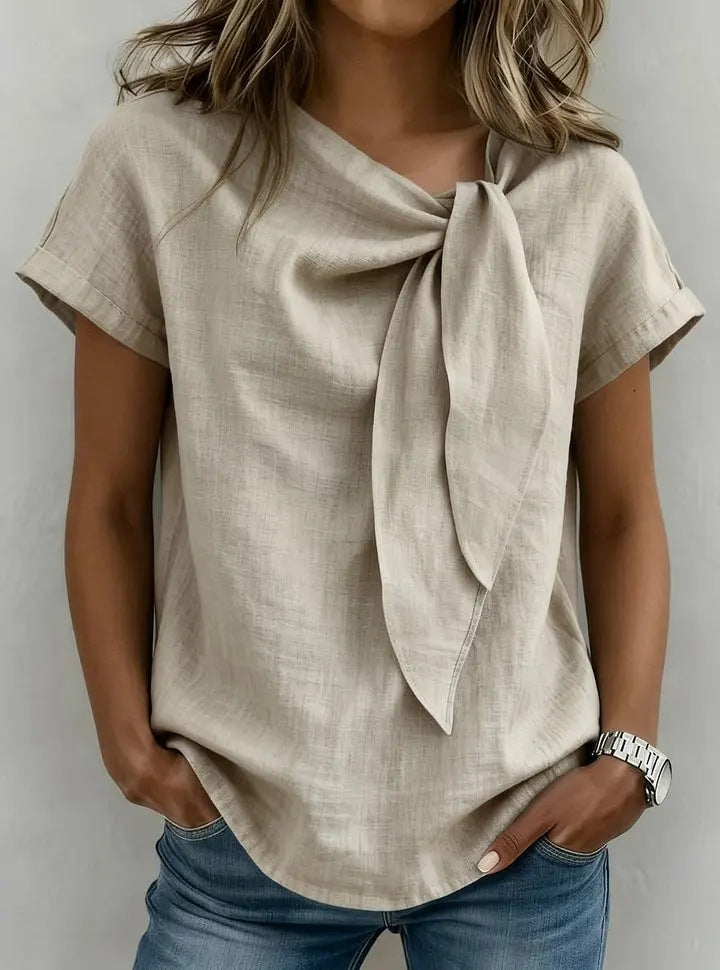 Women's Summer Short Sleeve Casual T-Shirt - Cotton Blend Lightweight Everyday Top For Daily Wear  + 🚚 Free Worldwide Shipping 🎉 Extra 30% OFF At Checkout
