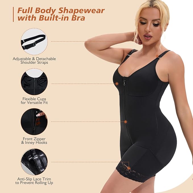 Fajas Colombianas Postpartum Full Shapewear For Women Tummy Control Body Shaper Butt Lifter With Zipper Crotch + 🚚 Free Worldwide Shipping 🎉 Extra 30% OFF at Checkout