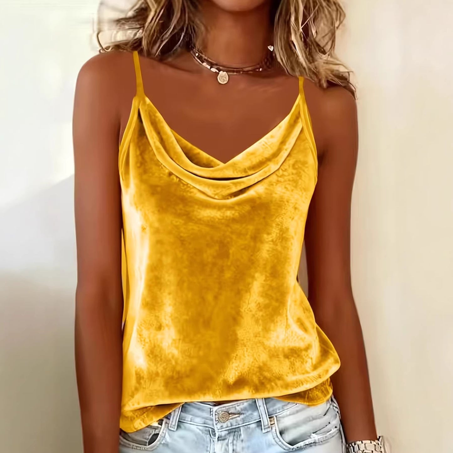 Women’s Velour Camisole Top – Soft Slim Fit Sleeveless Tank Top for Summer + 🚚 Free Worldwide Shipping