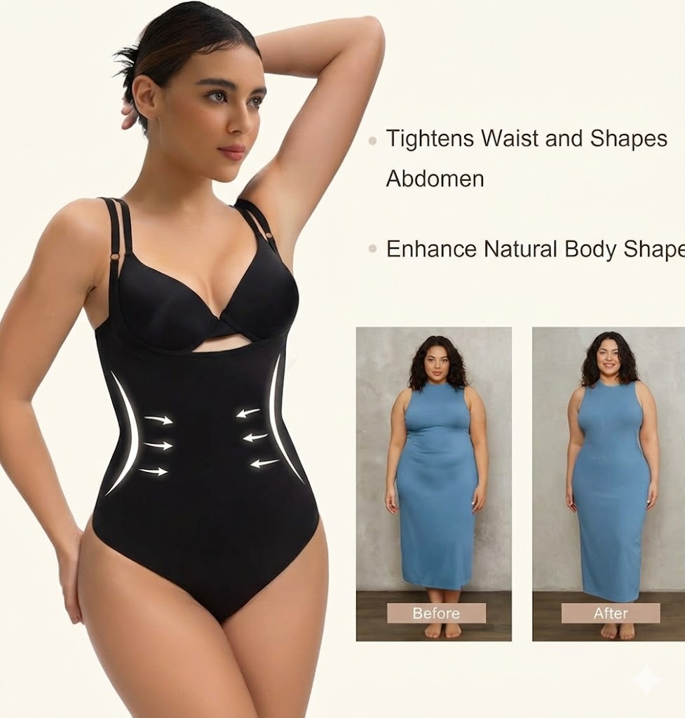 Open Bust Shapewear Bodysuit for Women – Seamless Tummy Control Body Shaper, Sculpting Compression Thong, Invisible Slimming Fit + 🚚 Free Worldwide Shipping 🎉 Extra 30% OFF at Checkout