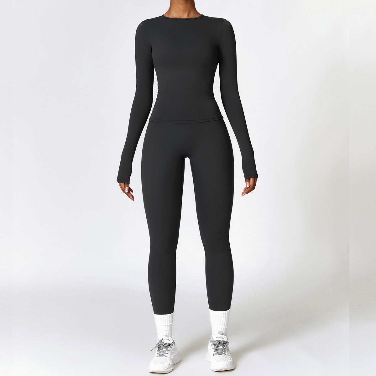 Seamless Women’s Yoga Set – Sculpting High Waist Leggings & Long Sleeve Gym Top | Quick-Dry Activewear Set + 🚚 Free Worldwide Shipping 🎉 Extra 30% OFF at Checkout