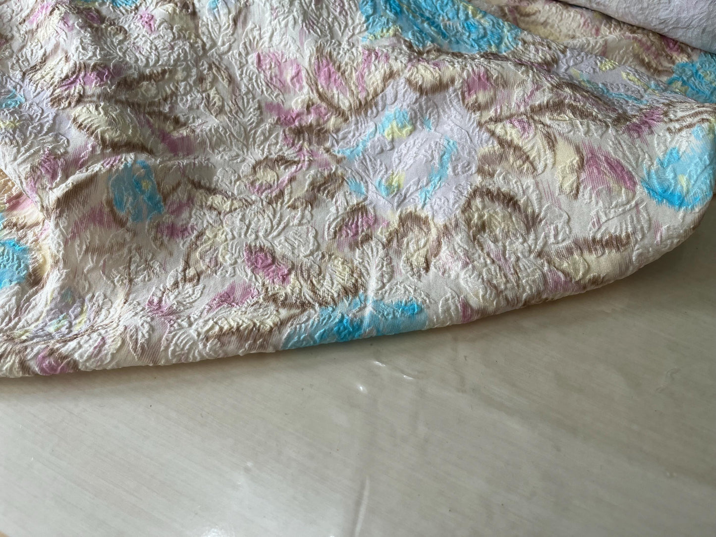 Premium Silk Stretch Cloqué Fabric – Shiny, Exquisite Couture Material