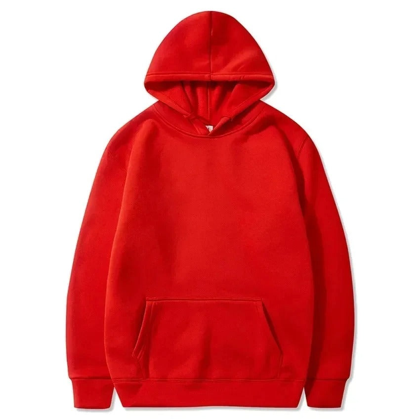 Unisex Hooded Pullover Hoodie – Solid Colour Oversized Sweatshirt with Pocket | 2025 New