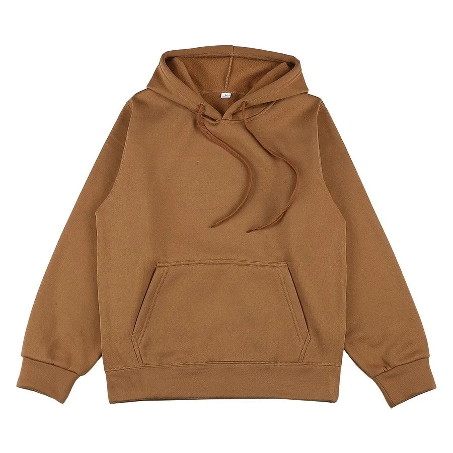 Unisex Hooded Pullover Hoodie – Solid Colour Oversized Sweatshirt with Pocket | 2025 New