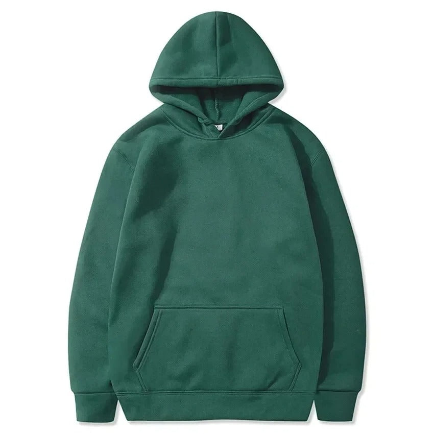 Unisex Hooded Pullover Hoodie – Solid Colour Oversized Sweatshirt with Pocket | 2025 New