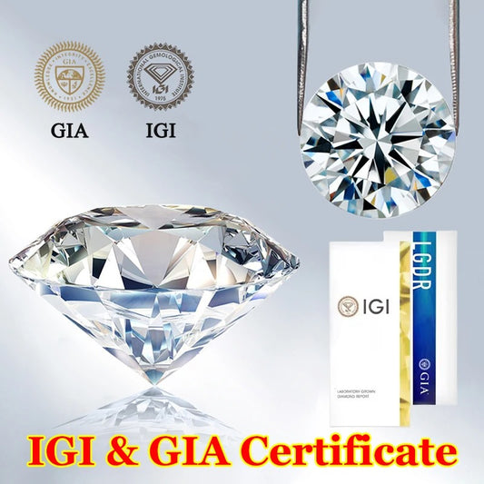 0.5–5CT DEFG VVS‑SI Super White Lab Grown Diamond Loose – IGI & GIA Certified | Wedding Jewellery Diamond