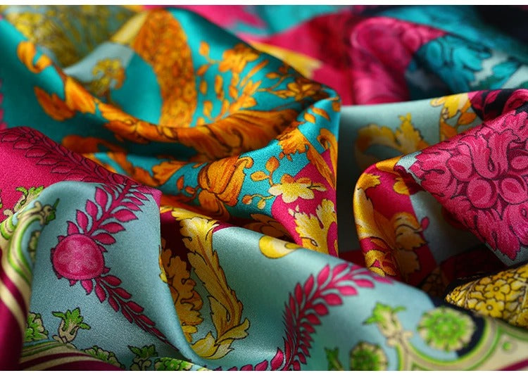 Luxury Silk Stretch Charmeuse Satin Fabric – 3D Printed Silk Satin Dressmaking Material + FREE DELIVERY WORLDWIDE 🚚