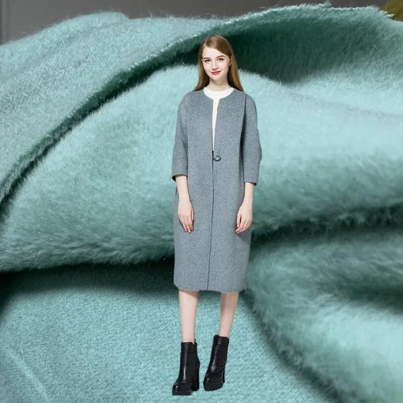 Luxury Wool-Cashmere Blend Fabric – Thick Warm Cloth for Winter Coats, DIY Sewing Material (by the Yard)