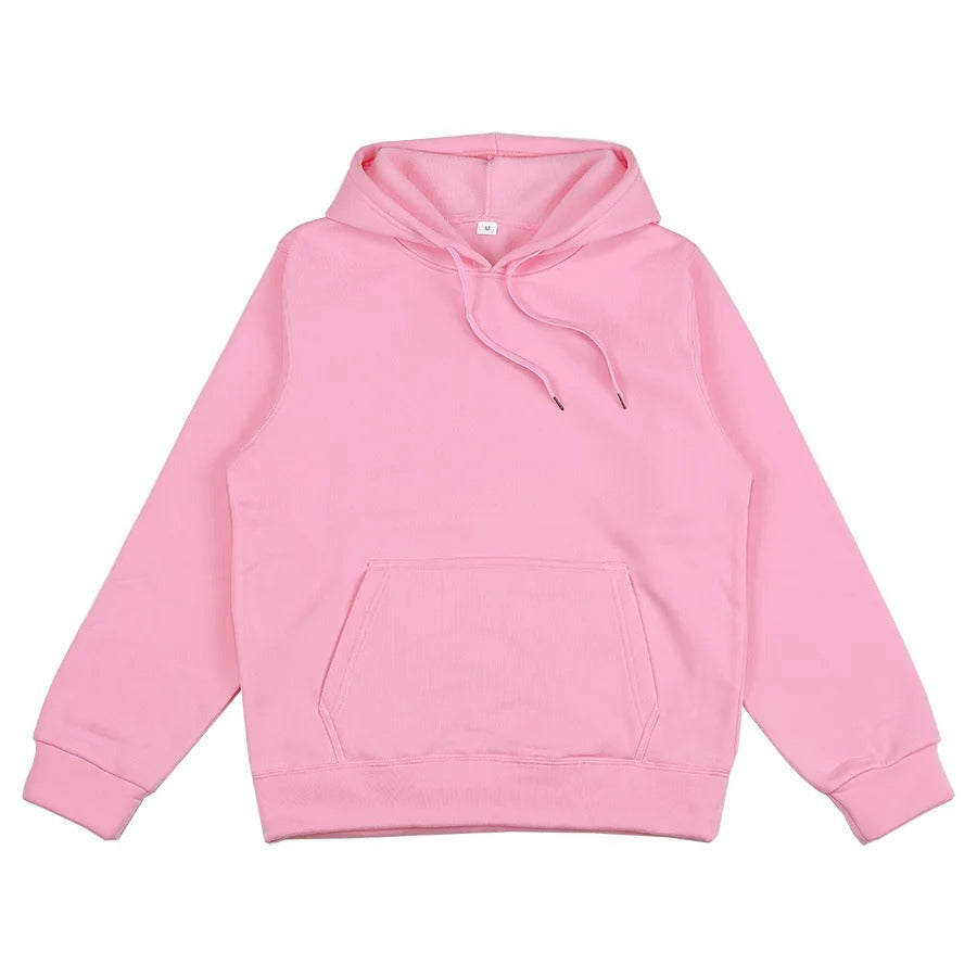 Unisex Hooded Pullover Hoodie – Solid Colour Oversized Sweatshirt with Pocket | 2025 New