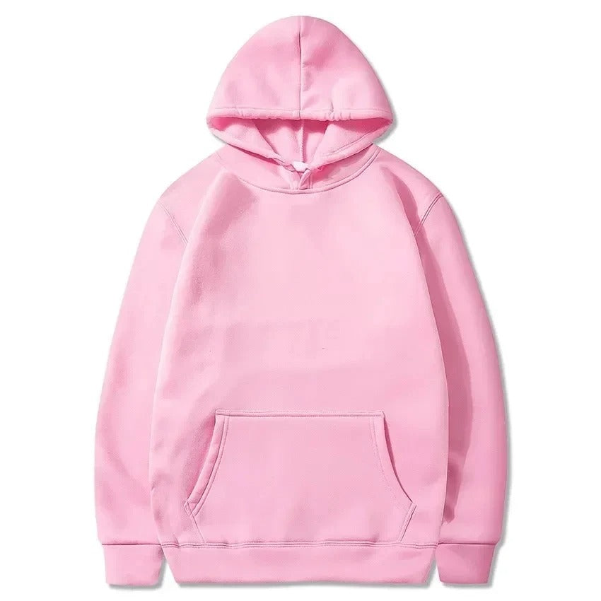 Unisex Hooded Pullover Hoodie – Solid Colour Oversized Sweatshirt with Pocket | 2025 New