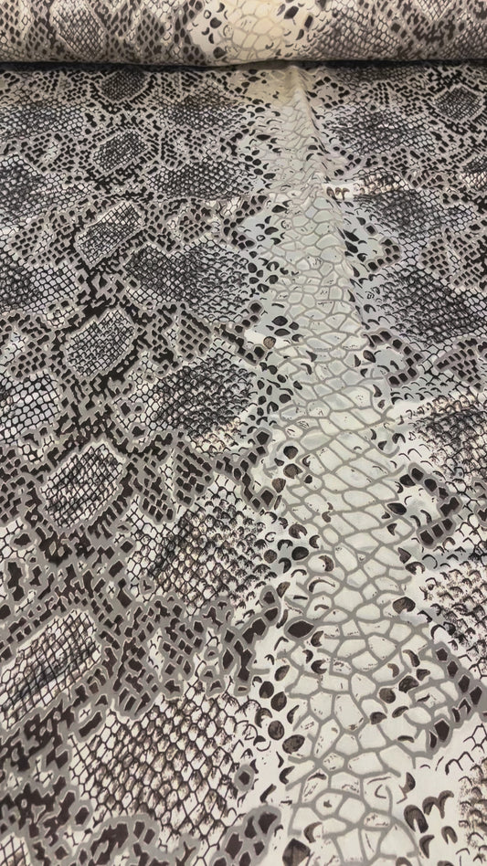 Pure Silk Chiffon Satin Burnout Snake Print Fabric – Luxury Printed Silk Fabric by the Yard + 🚚 Free Worldwide Shipping