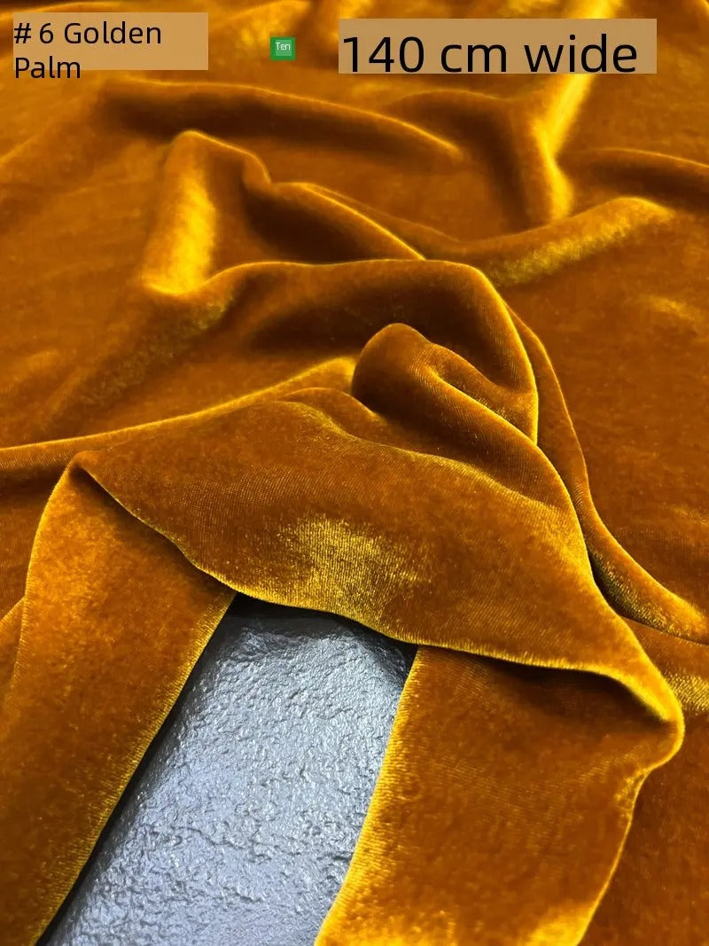 Silk Velvet Fabric – 100% Mulberry Silk Base, Rayon Pile, 140 cm Wide | 40 Luxe Colours for High-End Dresses