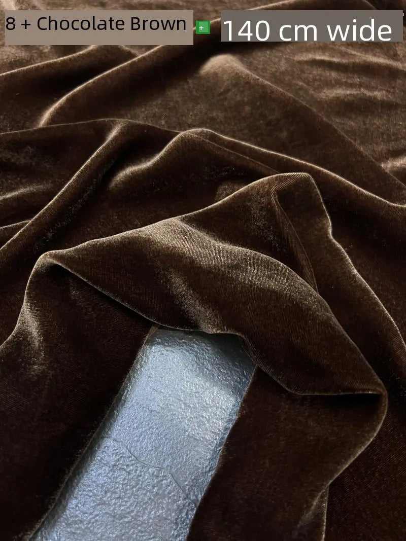 Silk Velvet Fabric – 100% Mulberry Silk Base, Rayon Pile, 140 cm Wide | 40 Luxe Colours for High-End Dresses