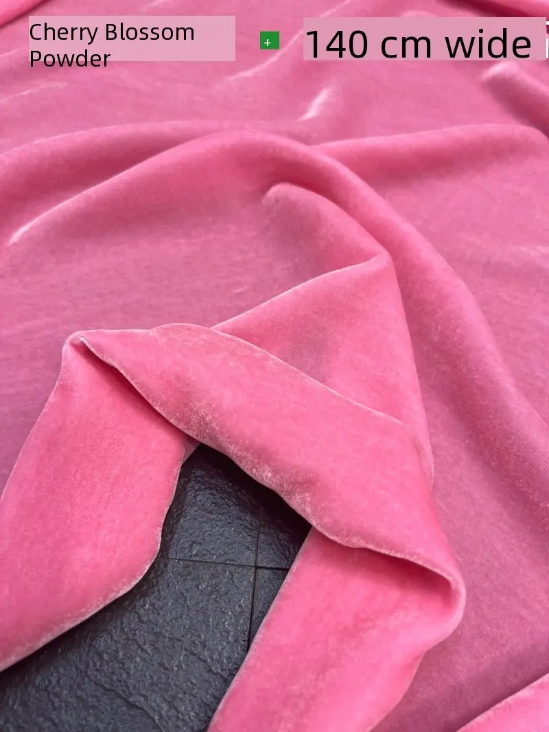 Silk Velvet Fabric – 100% Mulberry Silk Base, Rayon Pile, 140 cm Wide | 40 Luxe Colours for High-End Dresses
