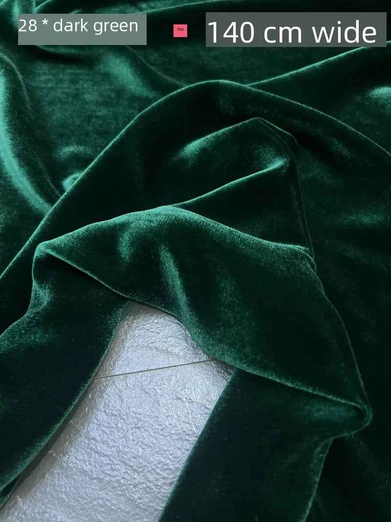 Silk Velvet Fabric – 100% Mulberry Silk Base, Rayon Pile, 140 cm Wide | 40 Luxe Colours for High-End Dresses