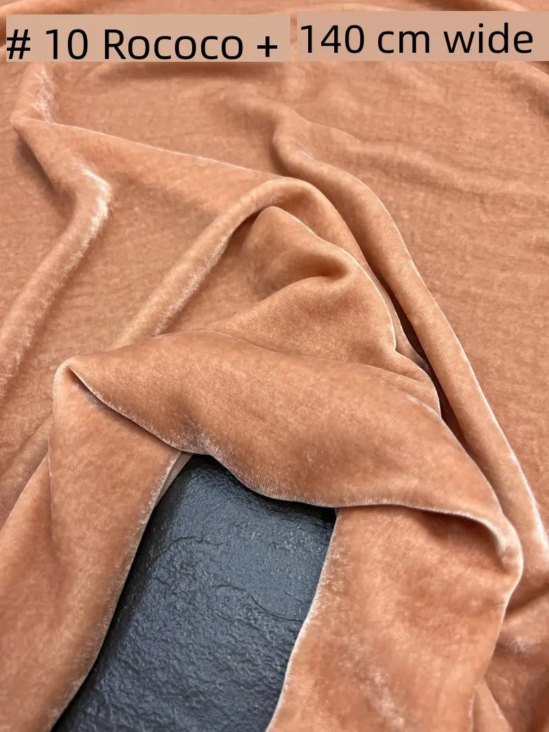Silk Velvet Fabric – 100% Mulberry Silk Base, Rayon Pile, 140 cm Wide | 40 Luxe Colours for High-End Dresses