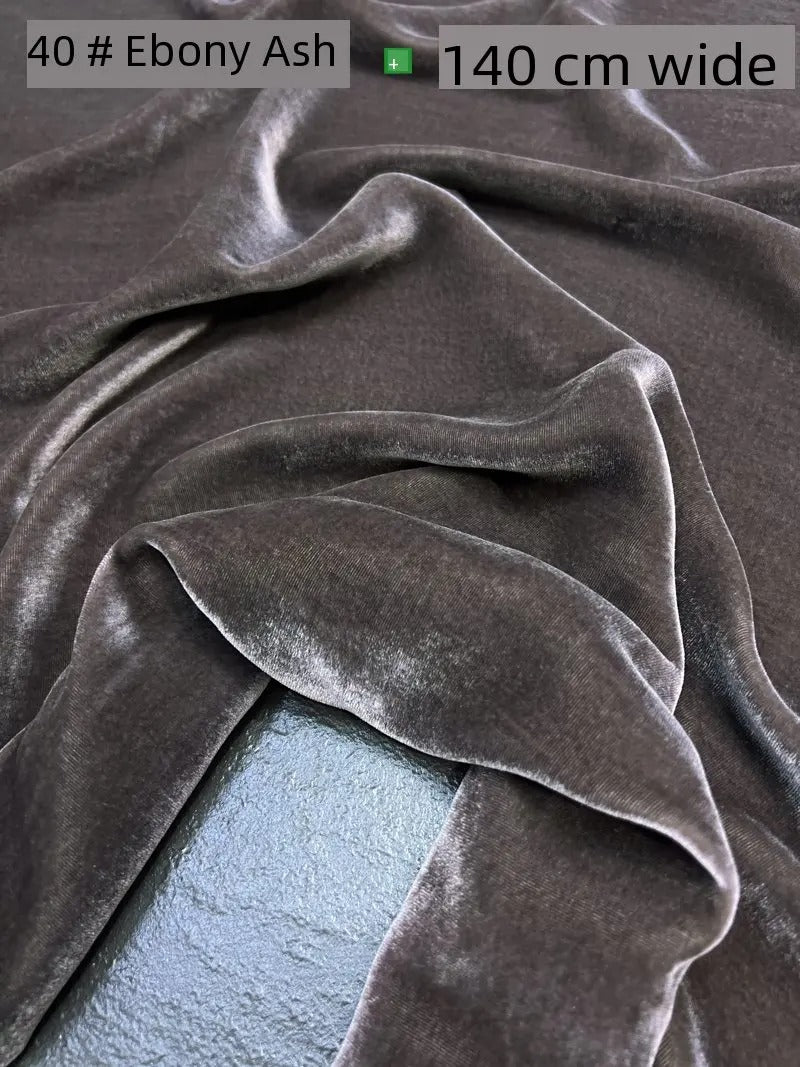 Silk Velvet Fabric – 100% Mulberry Silk Base, Rayon Pile, 140 cm Wide | 40 Luxe Colours for High-End Dresses