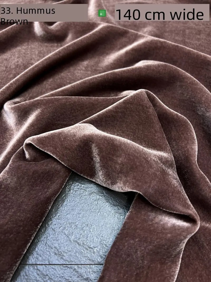 Silk Velvet Fabric – 100% Mulberry Silk Base, Rayon Pile, 140 cm Wide | 40 Luxe Colours for High-End Dresses