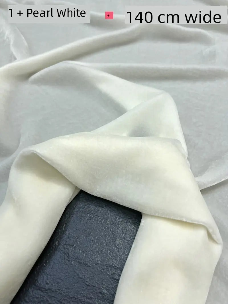 Silk Velvet Fabric – 100% Mulberry Silk Base, Rayon Pile, 140 cm Wide | 40 Luxe Colours for High-End Dresses