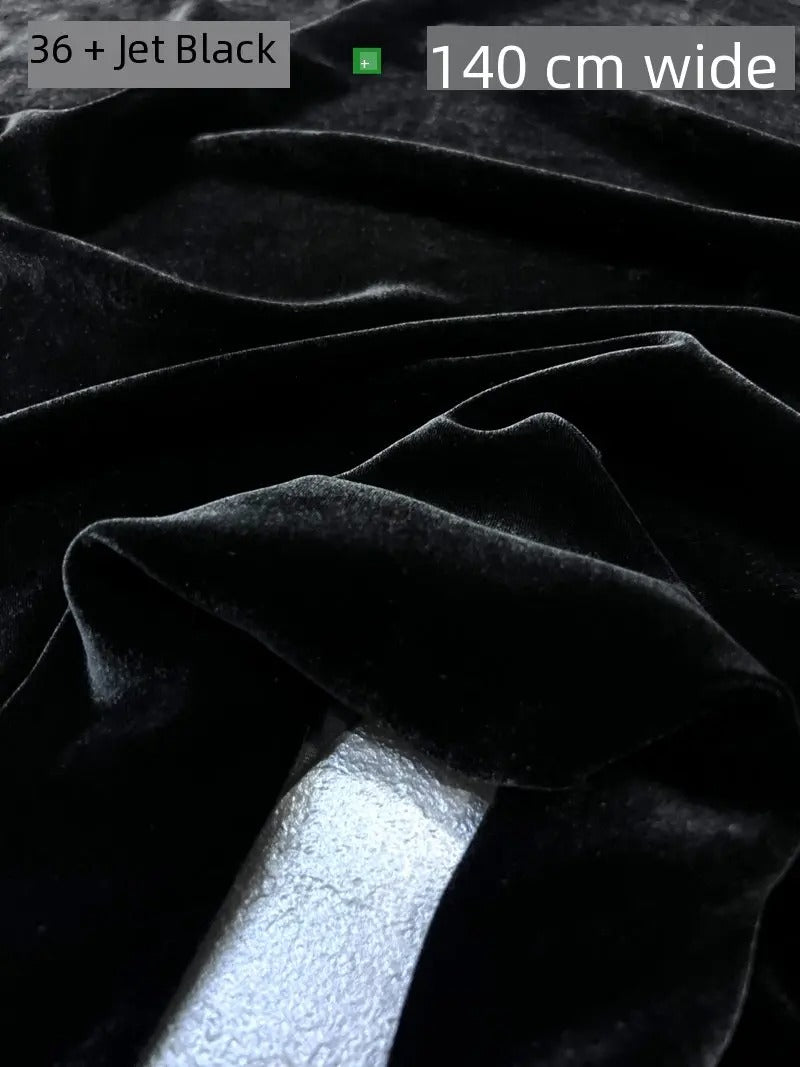 Silk Velvet Fabric – 100% Mulberry Silk Base, Rayon Pile, 140 cm Wide | 40 Luxe Colours for High-End Dresses
